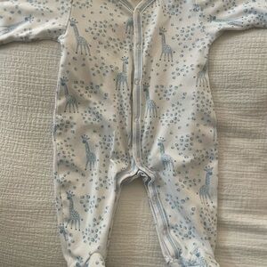 Adorable Blue Giraffe Print Kids Footie